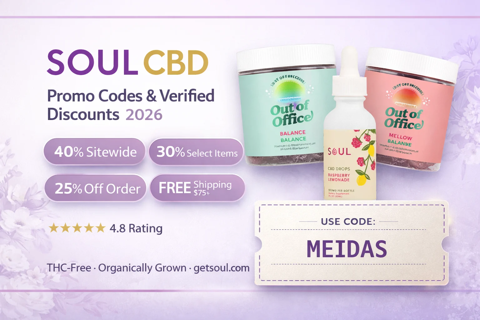 Soul CBD Promo Codes & Verified Discounts 2026 — Save Up To 40% Off
