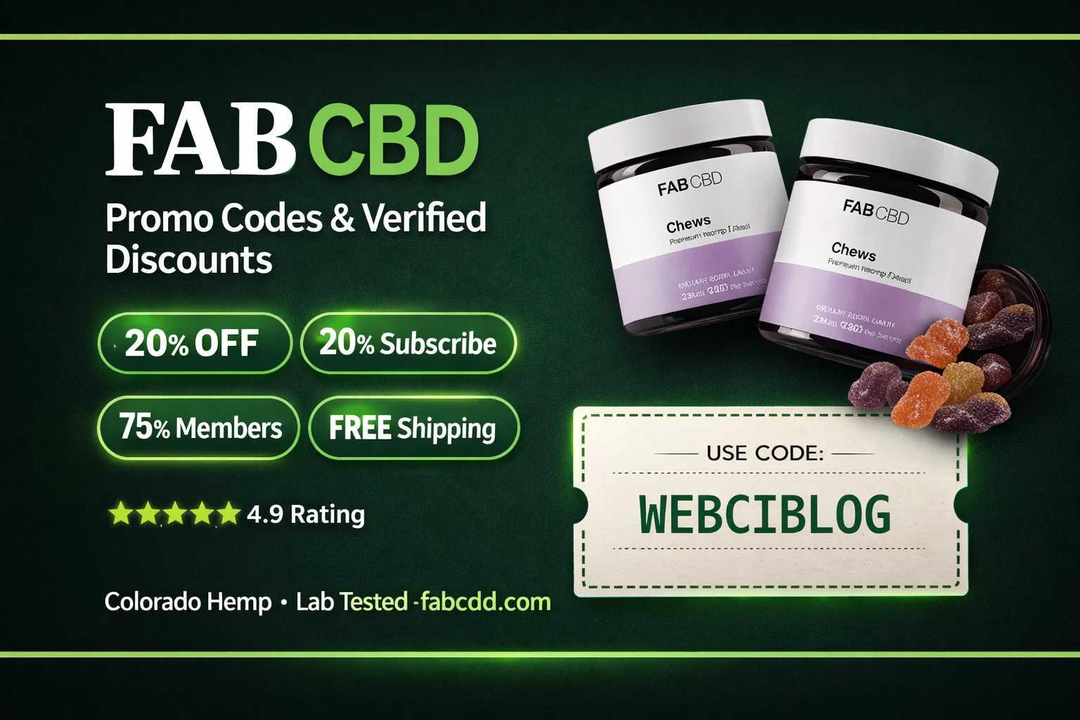 FAB CBD Promo Codes & Verified Discounts 2026 — Save Up To 75% Off